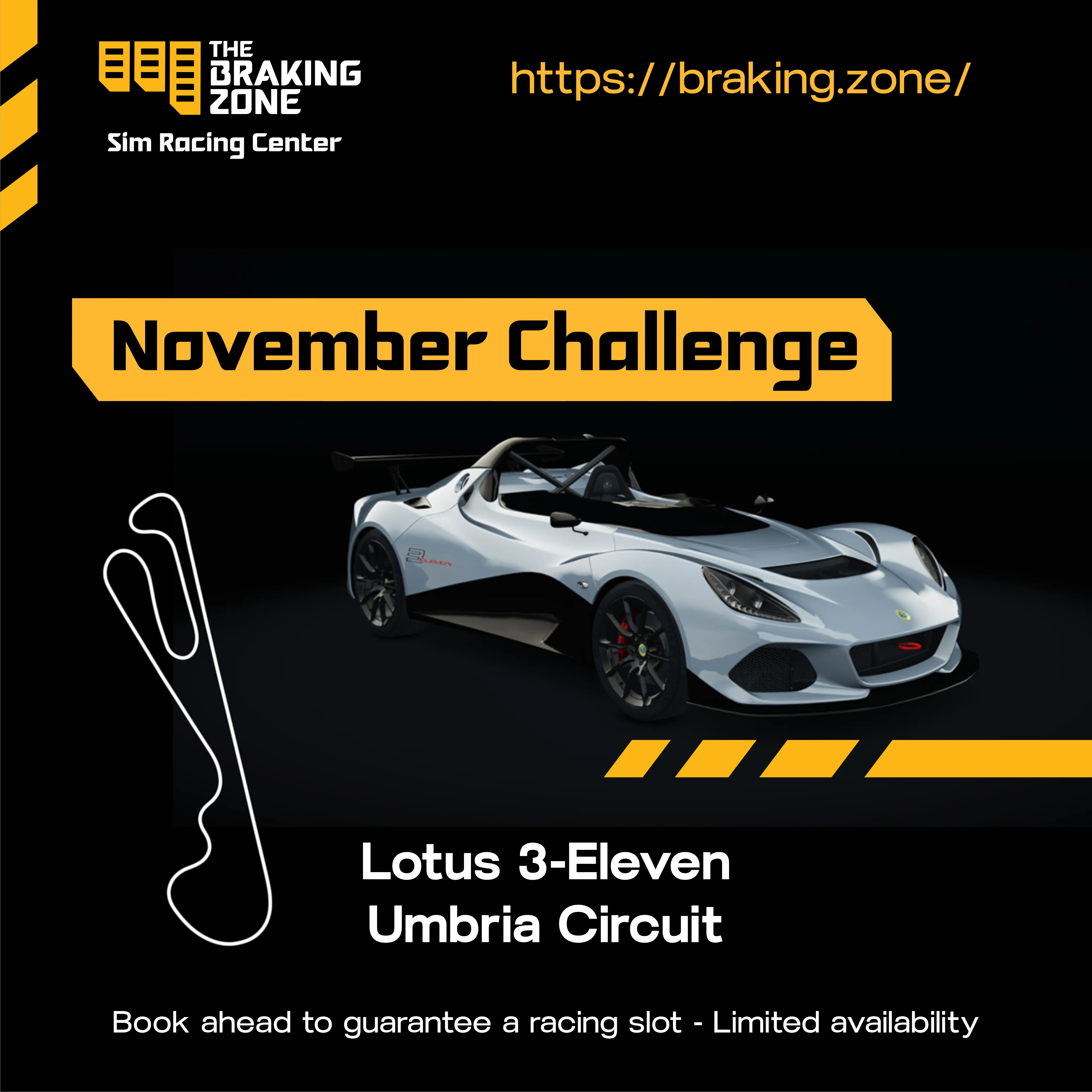 November 2025 Hotlap Challenge featuring Umbria circuit and Lotus 3-Eleven