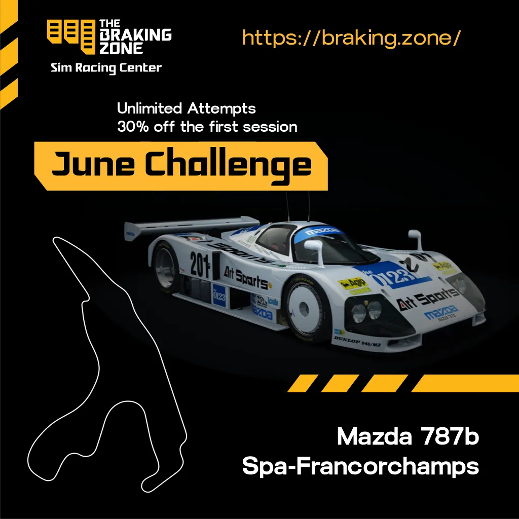 June 2026 Hotlap Challenge featuring Spa-Francorchamps and the Mazda 787B