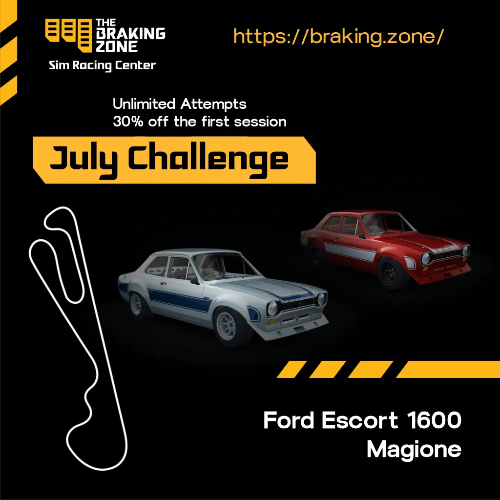 July 2026 Hotlap Challenge featuring Magione and the Ford Escort 1600