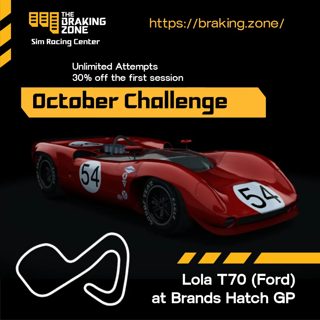 October 2026 Hotlap Challenge featuring Brands Hatch GP and the Lola T70 (Ford)